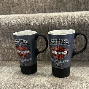 Lot of two Harley-Davidson Evergreen Enterprises, Inc Ceramic Travel Mug